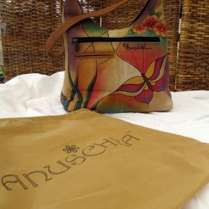 Anuschka purse bag leather hand painted